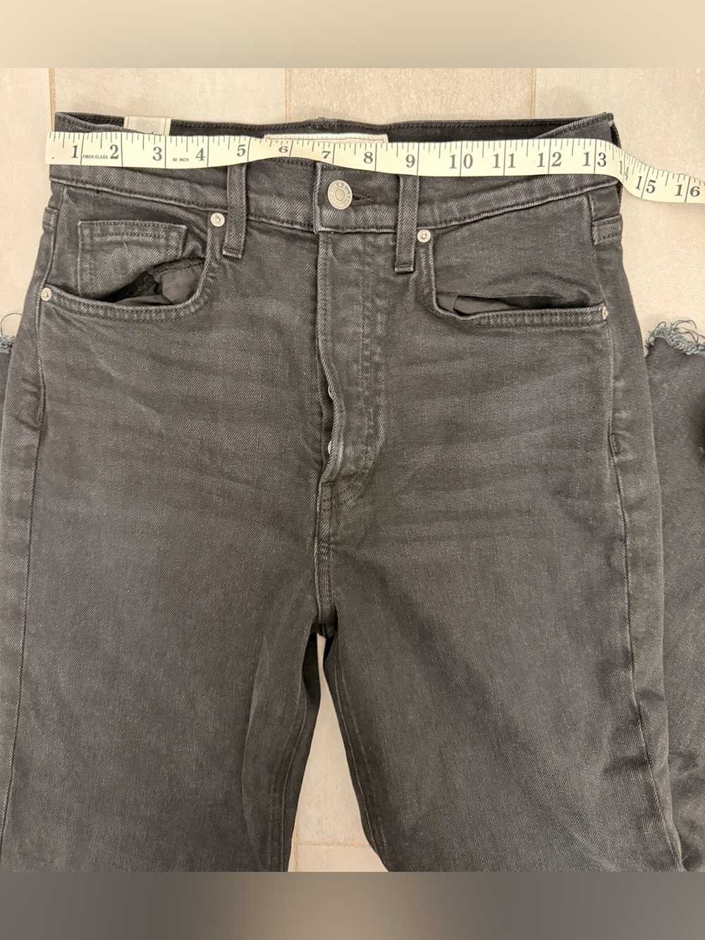 Frank & Eileen High-Rise Straight Crop Monaghan Mom Jeans in Washed Black - Picture 7 of 8